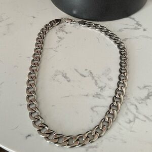 Silver Heavy Chain Necklace